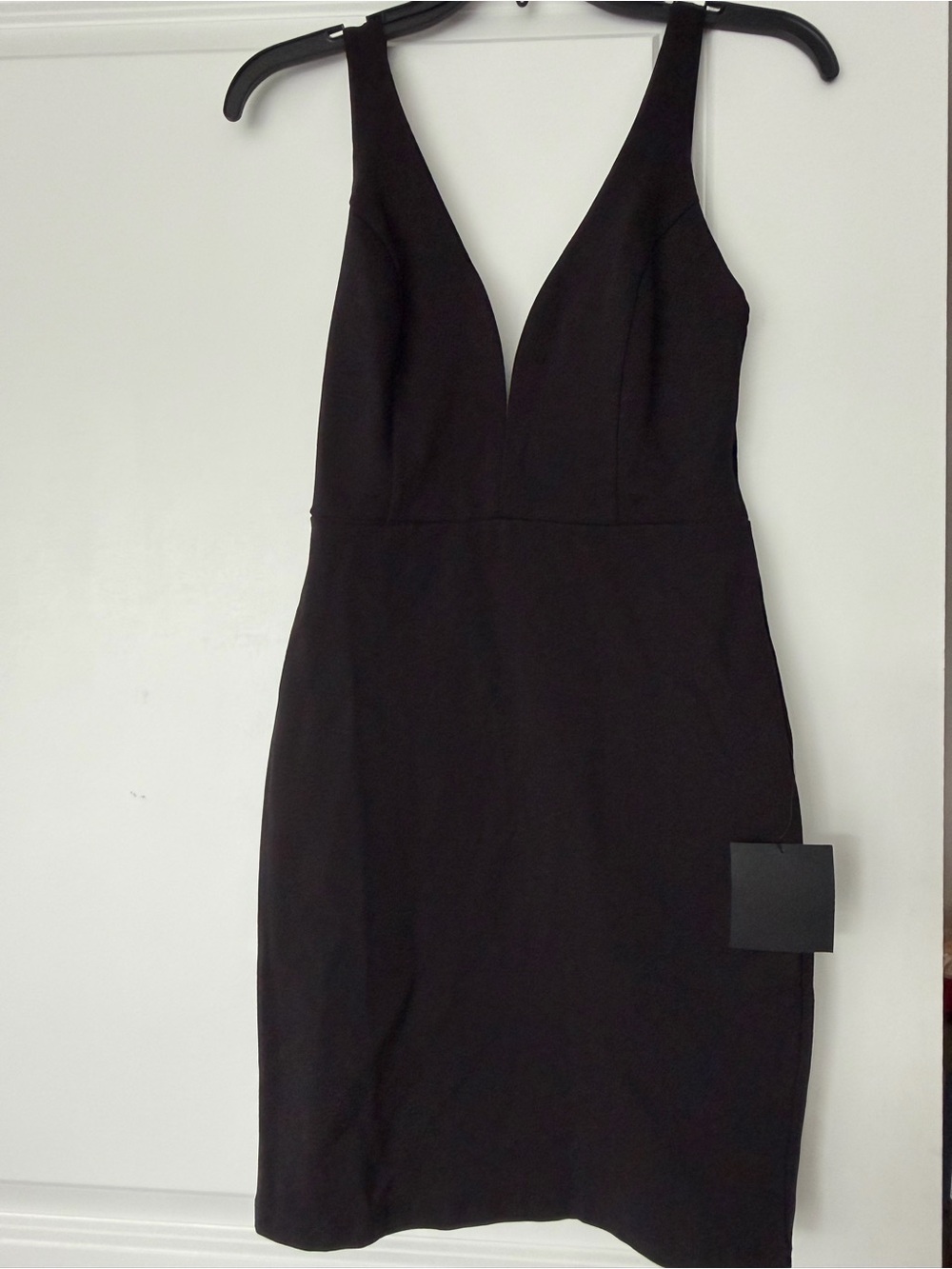 NWT Black Deep V Sheath Mini Dress Small